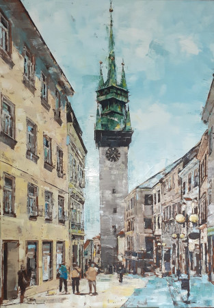 Obroková ulice / olej na plátně / 70 x 100 cm / 2024